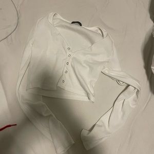 Cropped button up long sleeve